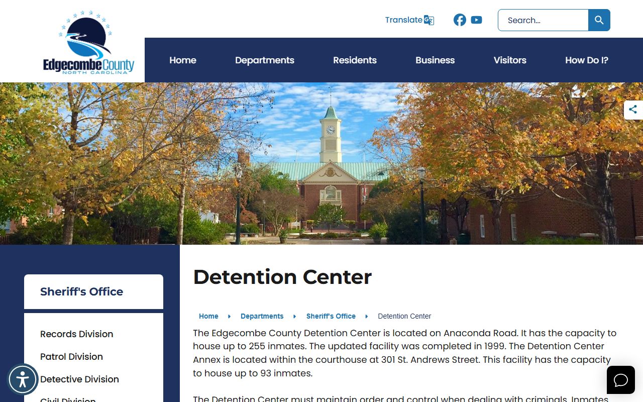 Edgecombe County Detention Center Annex jail roster and visitation source