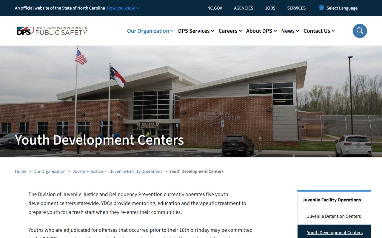 Edgecombe Youth Development Center juvenile facility information source